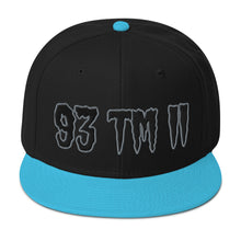 Load image into Gallery viewer, 93 TM 11 Snapback Hat ( Black Letters &amp; Grey Outline )
