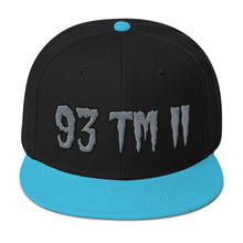 Load image into Gallery viewer, 93 TM 11 Snapback Hat ( Grey Letters &amp; Black Outline )
