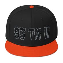 Load image into Gallery viewer, 93 TM 11 Snapback Hat ( Black Letters &amp; Grey Outline )
