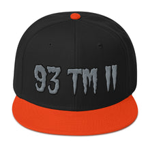 Load image into Gallery viewer, 93 TM 11 Snapback Hat ( Grey Letters &amp; Black Outline )
