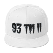 Load image into Gallery viewer, 93 TM 11 Snapback Hat ( Black Letters &amp; Grey Outline )
