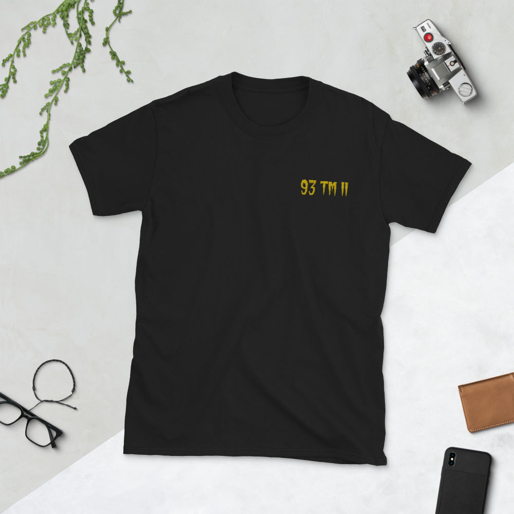 93 TM 11 Softstyle T-Shirt ( Gold Letters & Black Outline )
