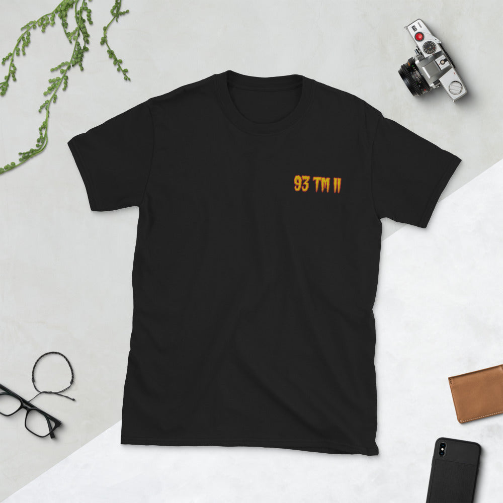93 TM 11 Softstyle T-Shirt ( Gold Letters & Red Outline )