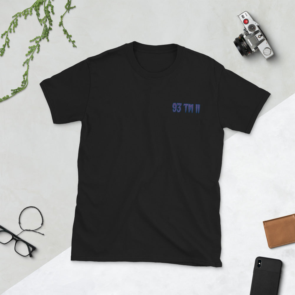 93 TM 11 Softstyle T-Shirt ( Purple Letters & Blue Outline )