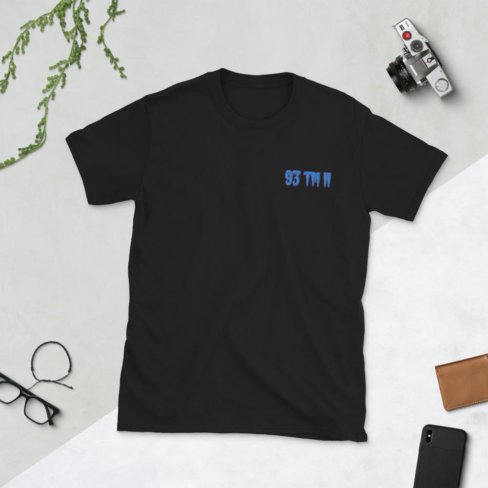93 TM 11 Softstyle T-Shirt ( Powder Blue Letters & Purple Outline )