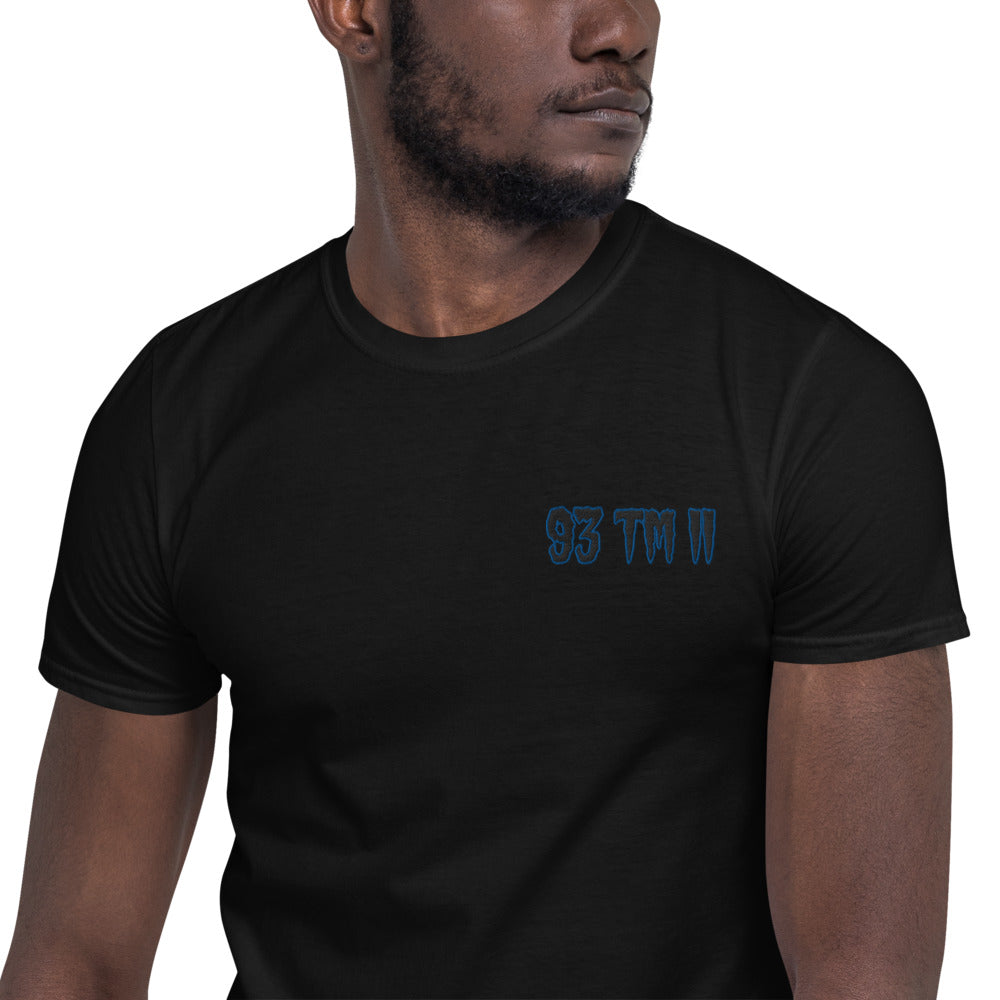 93 TM 11 Softstyle T-Shirt ( Black Letters & Blue Outline )