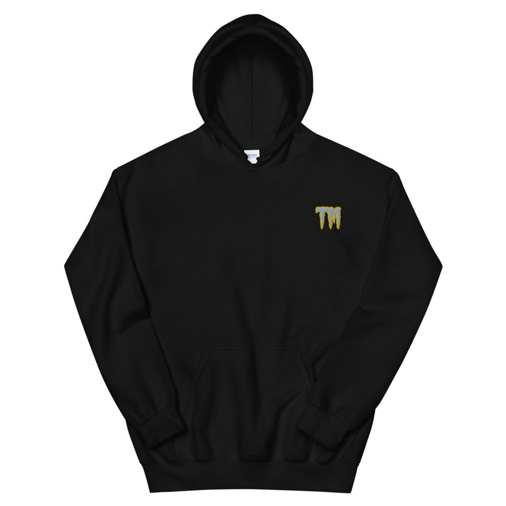 TM Hoodie (Gray Letters & Gold Outline)