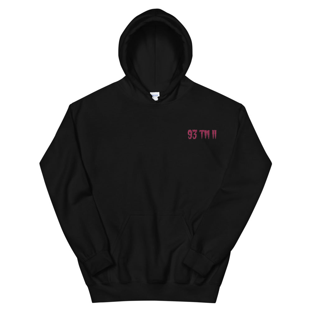 Small 93 TM 11 Hoodie ( Pink Letters & Black Outline )