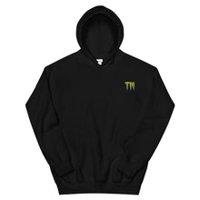 Load image into Gallery viewer, TM Hoodie  ( Yellow Letters &amp; Blue Outline )
