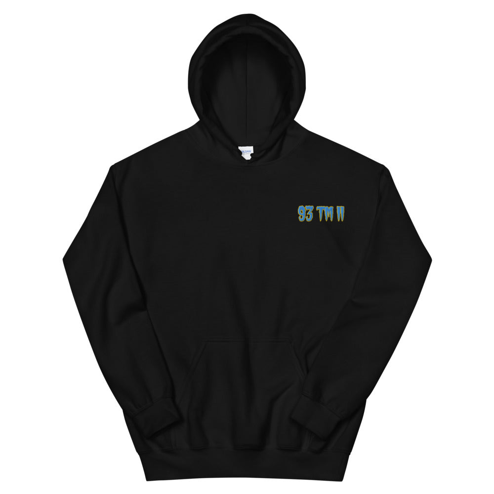 Small 93 TM 11 Hoodie ( Powder Blue Letters & Yellow Outline )