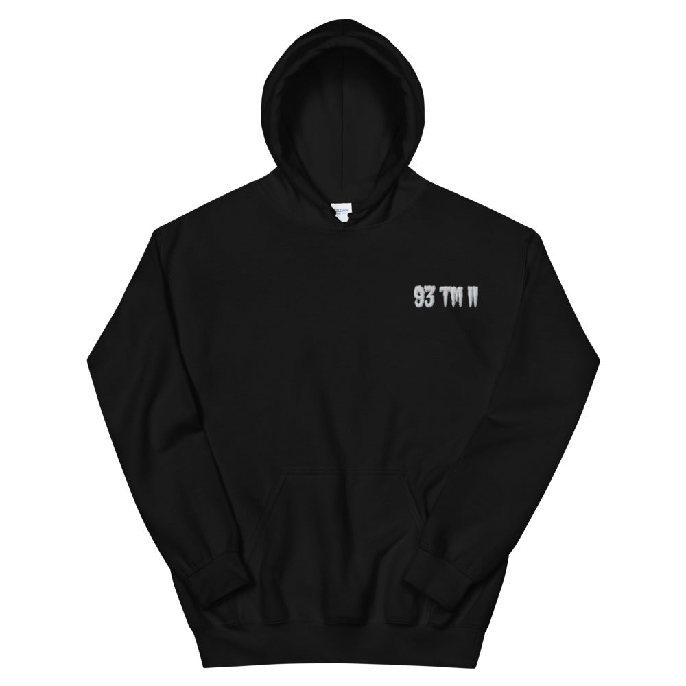 Small 93 TM 11 Hoodie ( White Letters & Grey Outline )