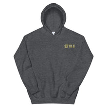 Load image into Gallery viewer, Small 93 TM 11 Hoodie ( Gray Letters &amp; Gold Outline )
