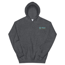 Load image into Gallery viewer, Small 93 TM 11 Hoodie ( Powder Blue Letters &amp; Yellow Outline )
