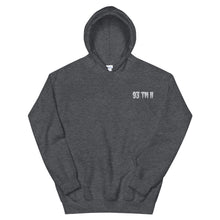 Load image into Gallery viewer, Small 93 TM 11 Hoodie ( White Letters &amp; Grey Outline )
