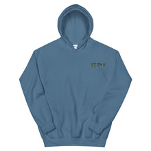 Load image into Gallery viewer, Small 93 TM 11 Hoodie ( Blue Letters &amp; Yellow Outline )
