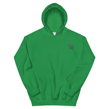 Load image into Gallery viewer, TM Hoodie  ( Green Letters &amp; Blue Outline )
