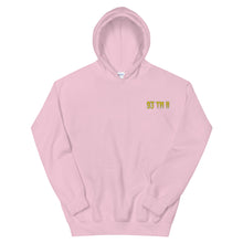 Load image into Gallery viewer, Small 93 TM 11 Hoodie ( Gold Letters &amp; Gray Outline )
