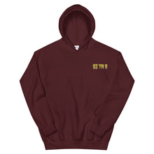 Load image into Gallery viewer, Small 93 TM 11 Hoodie ( Gold Letters &amp; Gray Outline )
