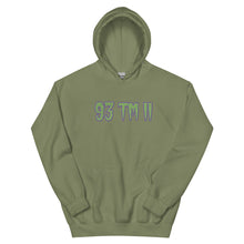 Load image into Gallery viewer, BIG 93 TM 11 Hoodie (Green Letters &amp; Purple Outline)

