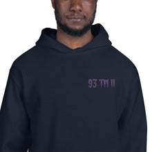 Load image into Gallery viewer, Small 93 TM 11 Hoodie ( Purple Letters &amp; Black Outline )
