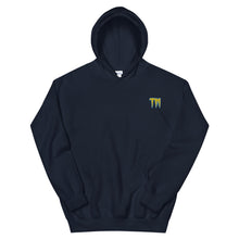 Load image into Gallery viewer, TM Hoodie ( Yellow Letters &amp; Powder Blue Outline )
