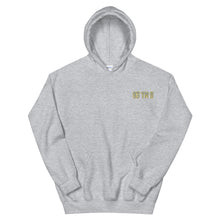 Load image into Gallery viewer, Small 93 TM 11 Hoodie ( Gray Letters &amp; Gold Outline )
