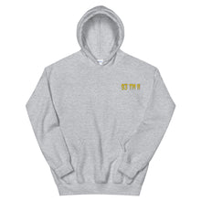 Load image into Gallery viewer, Small 93 TM 11 Hoodie ( Gold Letters &amp; Gray Outline )
