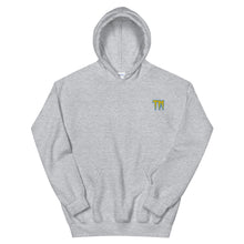 Load image into Gallery viewer, TM Hoodie ( Yellow Letters &amp; Powder Blue Outline )
