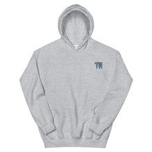 Load image into Gallery viewer, TM Hoodie ( Grey Letters &amp; Blue Outline )
