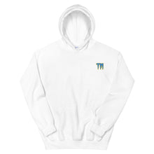 Load image into Gallery viewer, TM Hoodie ( Powder Blue Letters &amp; Yellow Outline )
