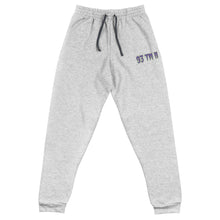 Load image into Gallery viewer, 93 TM 11 Joggers ( Purple Letters &amp; Green Outline )
