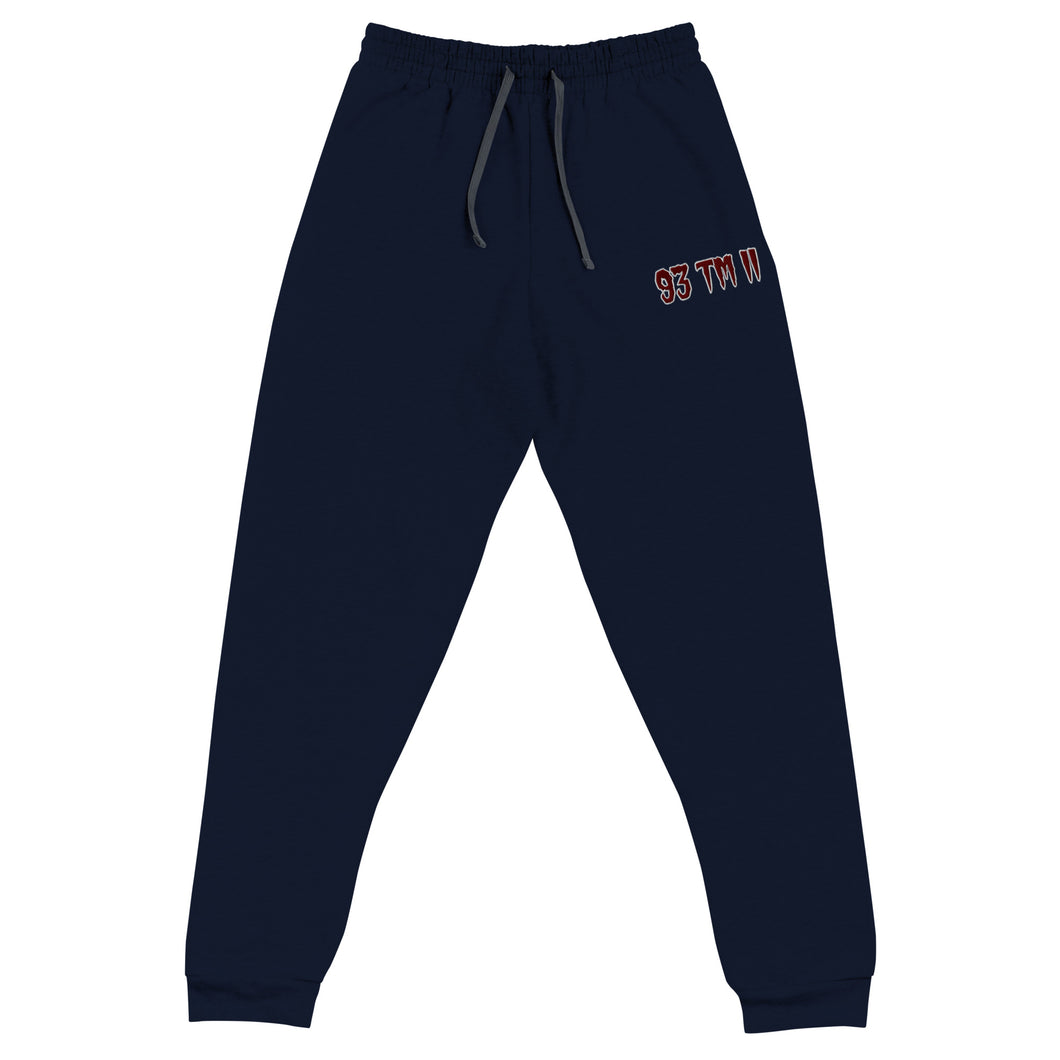 93 TM 11 Joggers (Maroon Letters & White Outline)