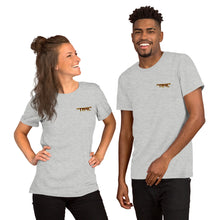 Load image into Gallery viewer, TM4L Short-Sleeve T-Shirt ( Maroon Letters &amp; Gold Outline )
