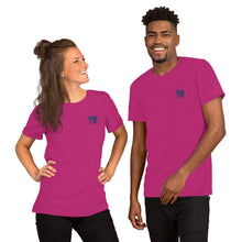 Load image into Gallery viewer, TM Short-Sleeve T-Shirt ( Purple Letters &amp; Blue Outline )
