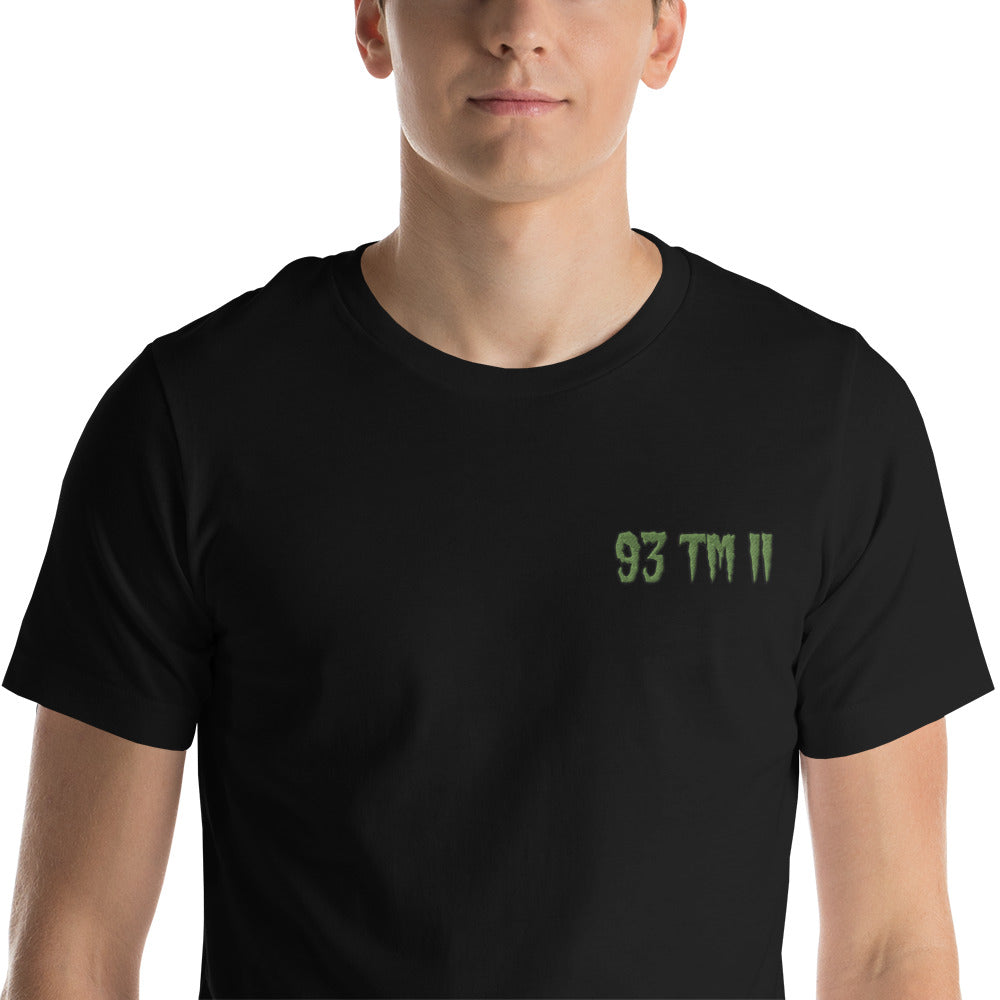 93 TM 11 Short-Sleeve T-Shirt ( Green Letters & Black Outline )