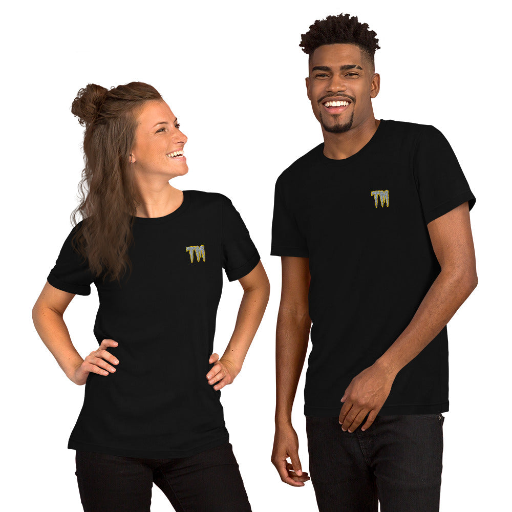 TM Short-Sleeve T-Shirt ( Grey Letters & Gold Outline )