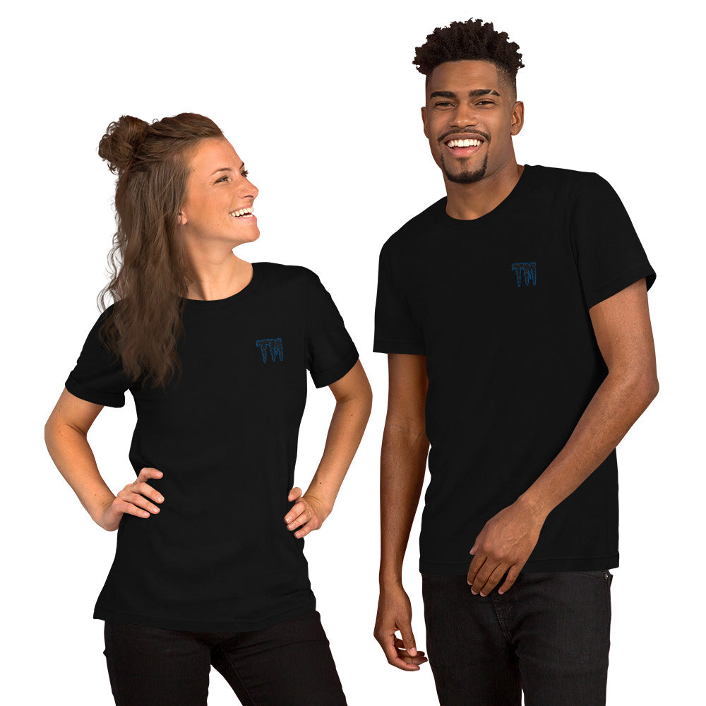 TM Short-Sleeve T-Shirt ( Black Letters & Blue Outline )