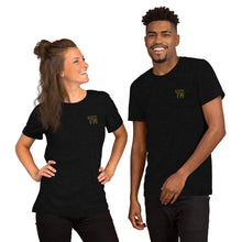 Load image into Gallery viewer, TM Short-Sleeve T-Shirt ( Black Letters &amp; Gold Outline )
