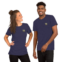 Load image into Gallery viewer, TM Short-Sleeve T-Shirt ( Grey Letters &amp; Gold Outline )
