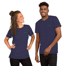 Load image into Gallery viewer, TM4L Short-Sleeve T-Shirt ( Green Letters &amp; Purple Outline )
