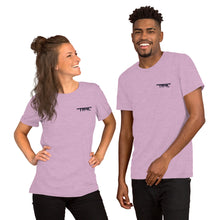 Load image into Gallery viewer, TM4L Short-Sleeve T-Shirt ( Black Letters &amp; Purple Outline )
