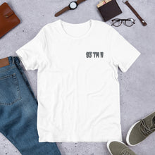 Load image into Gallery viewer, 93 TM 11 Short-Sleeve T-Shirt ( Grey Letters &amp; Black Outline )
