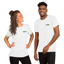 Load image into Gallery viewer, TM4L Short-Sleeve T-Shirt ( Green Letters &amp; Gold Outline )
