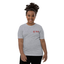 Load image into Gallery viewer, 93 TM 11 Youth Short Sleeve T-Shirt ( Red Letters &amp; Grey Letters )
