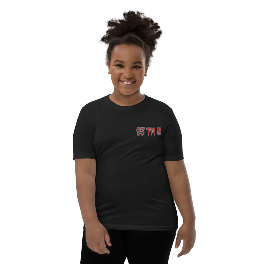 93 TM 11 Youth Short Sleeve T-Shirt ( Red Letters & Grey Letters )