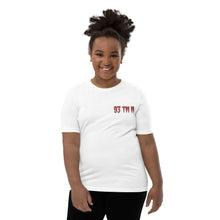 Load image into Gallery viewer, 93 TM 11 Youth Short Sleeve T-Shirt ( Red Letters &amp; Grey Letters )
